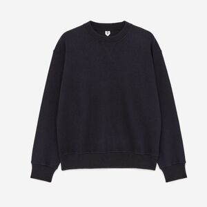 Arket Men's French Terry Black Crewneck Sweatshirt Cotton